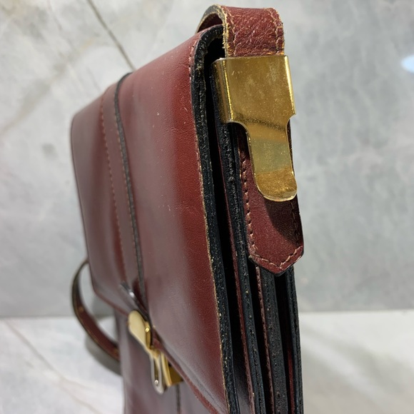 Vintage Leather oxblood unisex cross body bag - Picture 3 of 9